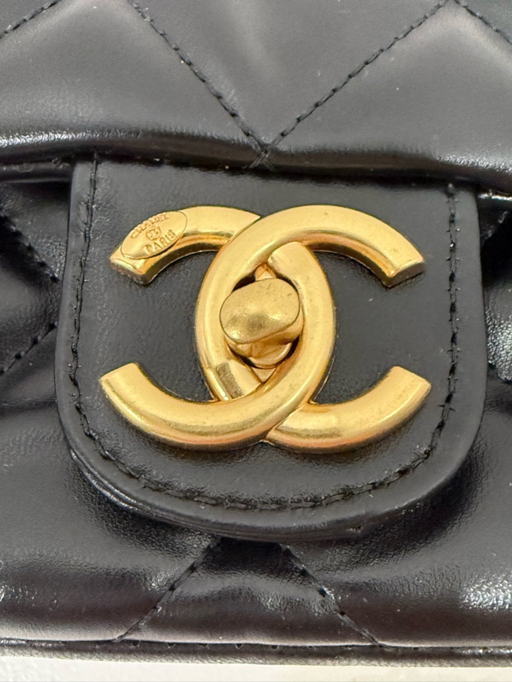Chanel Black Quilted Leather Mini Crossbody with Gold Chain and Heart Charms - Picture 4 of 8